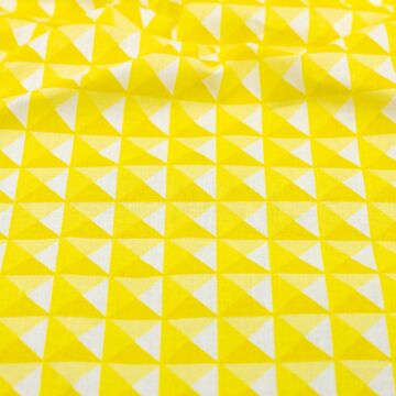 Pamutvászon – Apró háromszöges mintával, sárga