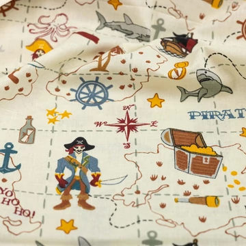 Pamutvászon – Kalóztérképes mintával