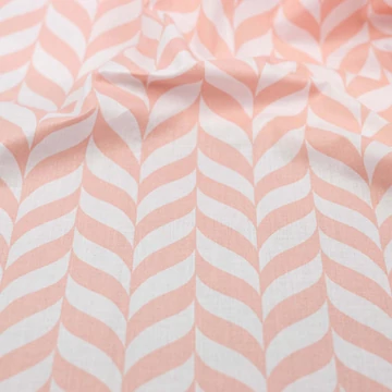 Pamutvászon – Fehér-rózsaszín fonott mintával