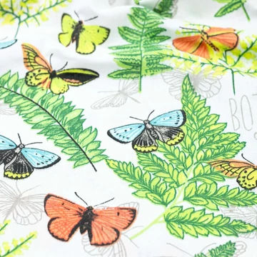 Pamutvászon – Színes pillangó mintával Pamutvászon – Színes pillangó mintával