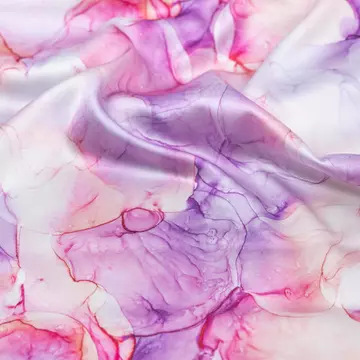 Armani szatén - Rózsaszín és lila márványos mintával, Digital Print