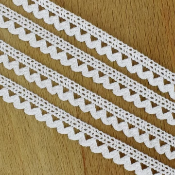 Csipke szalag – Fehérszín színű pamut csipke, 1cm