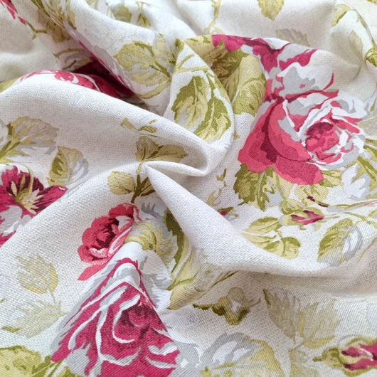 Dekorvászon - Ciklámen rózsás mintával