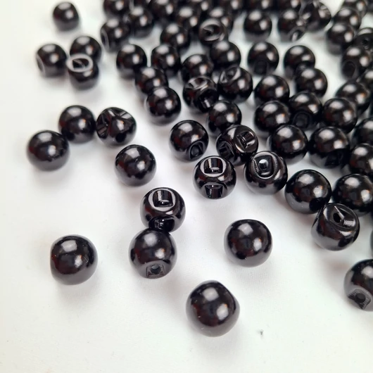 Gyöngy gomb – Fekete színben, 10mm (2172/16L)