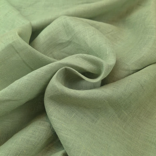 Len anyag – Zsálya zöld színben