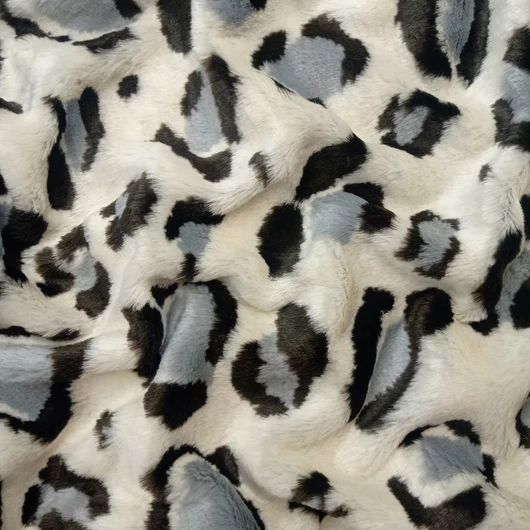 Műszőrme - Ocelot mintás, bézs színben