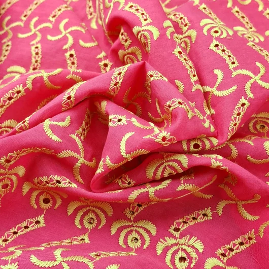 Madeira csipke – Ornamentikus mintával, pink színben, bordűrös