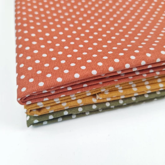 Patchwork pamutvászon csomag - Terrakotta színben, 3 db