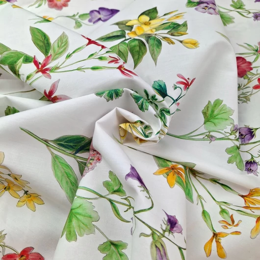 Elasztikus puplin - Mezei virág mitával