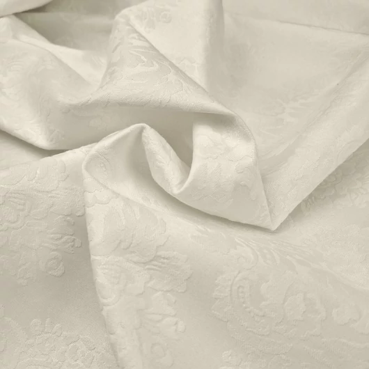 Elasztikus jacquard – Barokk mintával, törtfehér színben