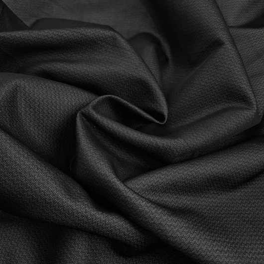 Pamutszövet - Sötétszürke színben, apró cikk-cakk mintával