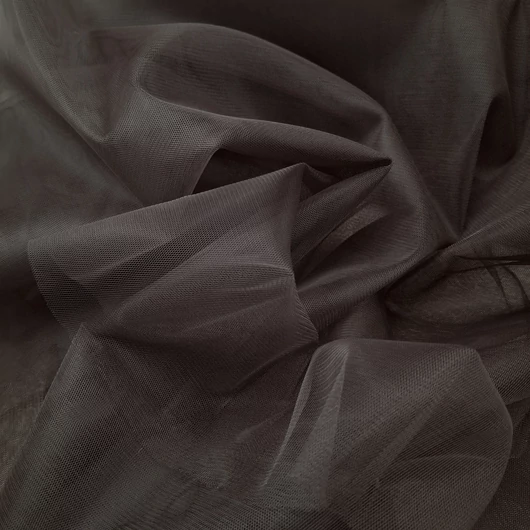 Lágy tüll – Sötétbarna színben, extra széles