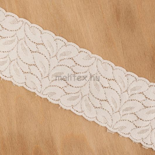 Csipke szalag – Tört fehér színben, elasztikus, 9cm