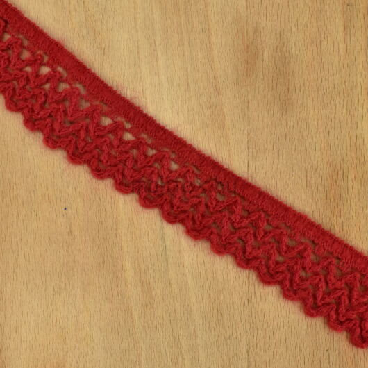 Dekor szalag – Piros színben, kötött hatású, 4cm