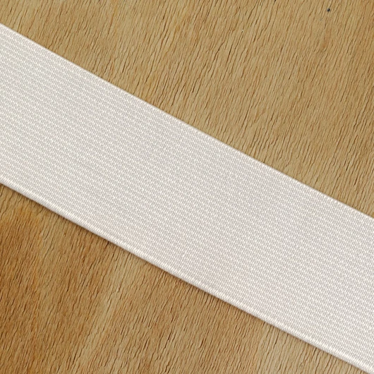 Gumiszalag, szövött – Erős nadrág gumipertli fehér színben, 38mm