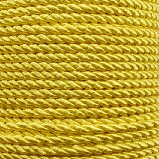 Sodrott zsinór – Citromsárga színben, fényes, 3mm