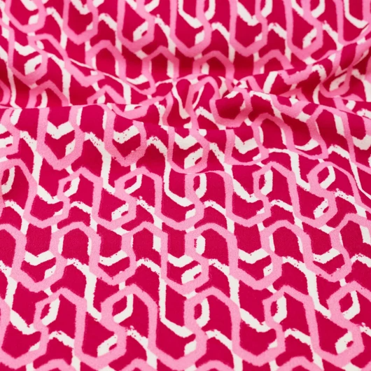 Scuba Crepe – Absztrakt mintával, pink