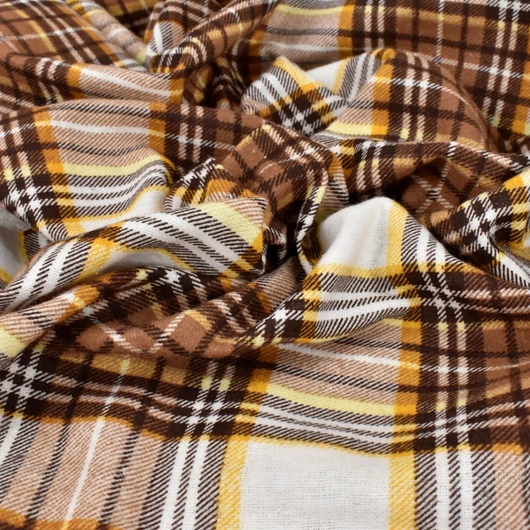 Flanel – Skótkockás mintával, barna árnyalatban