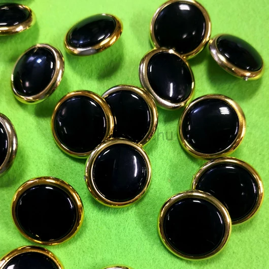 Gomb – Mélykék színbe, arany szegéllyel, 20mm