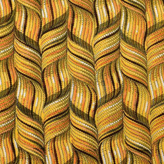 Pamutvászon – Nagyméretű spirális mintával, sárga