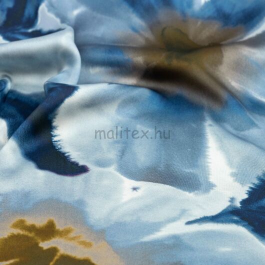 Szatén selyem – Festményszerű nagy virág  mintával