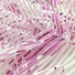 Kép 2/3 - Tüll, bordás – Fehér-magenta színben, trópusi virág mintával