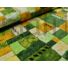 Kép 3/5 - Bútorvászon – Mozaikos alapon fekete leveles mintával, zöld