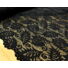Kép 3/5 - Bordűrös csipke – Fekete leveles mintával, elasztikus