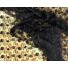 Kép 5/6 - Bordűrös tüll csipke – Fekete színben, apró 3D-s virág mintával
