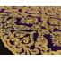Kép 3/3 - Bordűrös csipke – Hímzet arany mintával, lila alapon, flitterrel díszítve, "Dila"