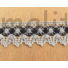 Kép 3/3 - Csipke szalag – Sötétkék és ezüst színű, cakkos pamut csipke, 3,5cm