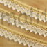 Kép 1/2 - Csipke szalag – Fehér és sárga, cakkos pamut csipke, 4cm