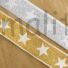 Kép 1/3 - Szalag – Glitteres csillag mintával arany és ezüst, 38mm