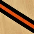 Kép 1/3 - Bársony szalag – Barna-sárga csíkos, nem elasztikus, 38mm
