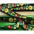 Kép 3/3 - Hímzett szalag – Matyó mintával, fekete alapon piros-sárga virággal, 3,8cm