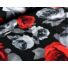Kép 3/6 - Viszkóz jersey – Szürke és piros rózsás mintával