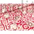 Kép 3/5 - Viszkóz jersey – Piros négyzetes alapon szürke virág mintával
