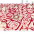 Kép 5/5 - Viszkóz jersey – Piros négyzetes alapon szürke virág mintával