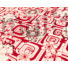 Kép 5/5 - Viszkóz jersey – Piros négyzetes alapon szürke virág mintával