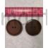 Kép 2/4 - Műanyag gomb – Kabátgomb, koptatott barna, kétlyukú, 28mm