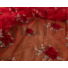 Kép 3/4 - Alkalmi tüll – 3D virágos mintával, piros színben,