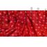 Kép 5/5 - Pamutvászon, festett – Kékfestő jellegű, kis virág és kör pötty mintával, piros színben