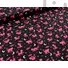 Kép 3/4 - Pamutvászon – Fekete alapon pink cica és denevér mintával