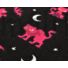 Kép 4/4 - Pamutvászon – Fekete alapon pink cica és denevér mintával