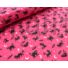 Kép 3/4 - Pamutvászon – Pink alapon fekete cica és denevér mintával