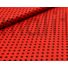 Kép 3/4 - Pamutvászon – Piros alapon fekete pöttyös mintával, 6mm