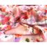 Kép 4/6 - Viszkóz selyem – Korallos alapon fehér virág mintával, DigitalPrint