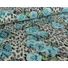 Kép 3/4 - Jacquard szövet – Leopárd mintás alapon kék virágos és rokokó mintával