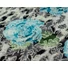 Kép 4/4 - Jacquard szövet – Leopárd mintás alapon kék virágos és rokokó mintával