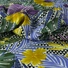 Kép 1/4 - Viszkóz selyem – Háromszöges alapon színes leveles mintával